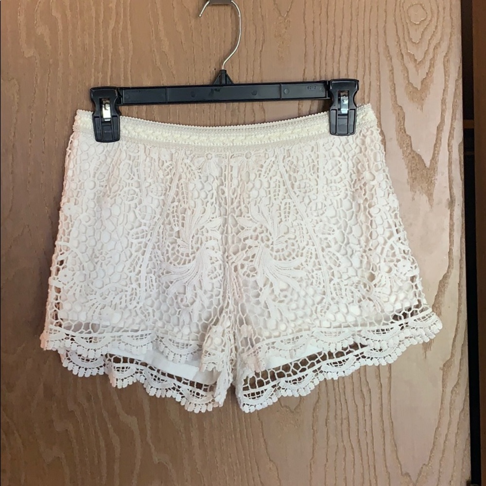 White lacy shorts